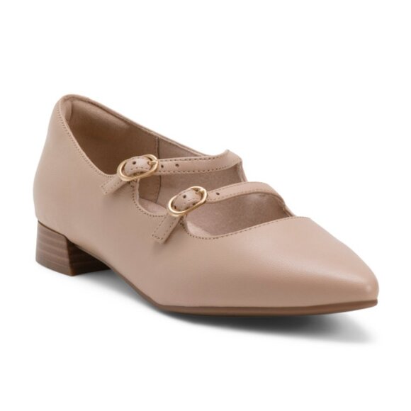 CLARKS Leather Natalyn Lane Comfort Flats - Picture 1 of 3